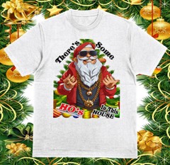 Big Tall Small There’s Some Hos in This House Funny Hip Santa Claus Christmas T