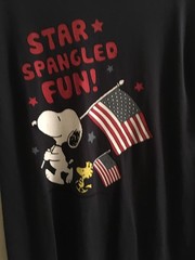 PEANUTS SNOOPY USA PATRIOTIC “Star Spangled Fun” T-SHIRT S/S MENS SIZE M NEW