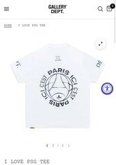 I LOVE PSG TEE x Gallery DPT Tee Size Large New with Tags Paris Saint-Germain