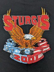 2001 Sturgis Eagle Wolf Biker T-Shirt Mens XL Sturgis Motorcycle Rally Black