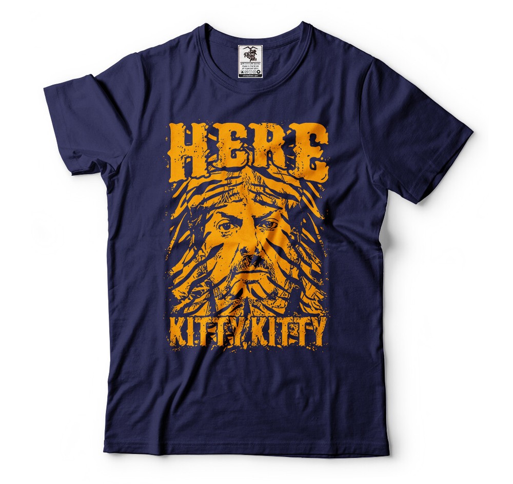 Joe Exotic Here Kitty Kitty Shirt Zoo Keeper Tiger King Mens shirt Popular Tee