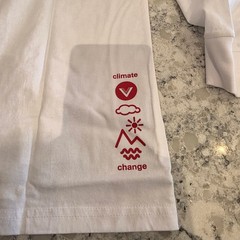 Vast – Men’s Climate Change Long Sleeve T-Shirt Size: L White with Red Logo NWT