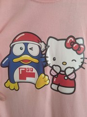 Donki X Hello Kitty 50th Anniversary Donpen Donko Pink Graphic Shirt L NWT