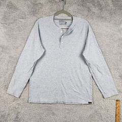 Faherty Shirt Mens Large Gray Cloud Cotton Henley Long Sleeve Soft Pima Modal