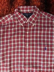 Ralph Lauren BLAKE Plaid Long Sleeve Shirt M 100% Cotton For 14Y+ Japan