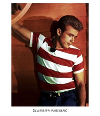 NON STOCK Retro Men’s Striped Short Sleeve T-Shirts Basic Cotton Casual Shirt