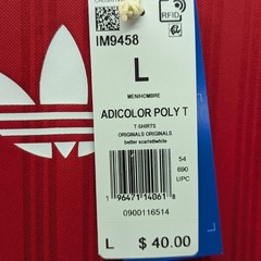 Adidas Originals Trefoil Men’s Large T-Shirt Red Poly Soccer Jersey Shirt IM9458