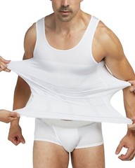 Mens Shirt Slimming Body Shaper Belly Chest Tummy Control Vest Compress Tank Top