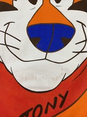 Vintage Tony the Tiger T-Shirt Men Sz XL Y2K Big Graphic Tee Orange Kelloggs