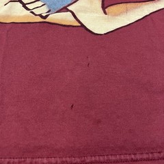 Ed Hardy T Shirt Mens Large Burgandy Y2K Grunge Sexy Lady Distressed Preowned