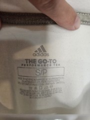 Adidas mens Go-To Tee small white blue