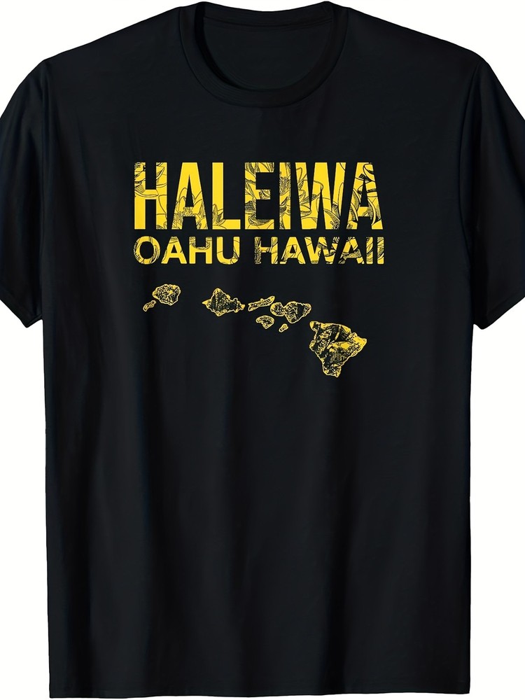 Haleiwa North Shore Oahu Hawaii Graphic Men’s T-Shirt Hawaiian Beach Tee