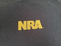 NRA Shirt Mens 3XL Blue American Flag Ammo Shell Logo USA 2-Sided