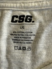 CSG Men’s Size Large light heather gray Cotton Short Sleeve V Neck Basic Tee
