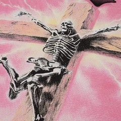26/SS Mens NEW Godspeed Pink Skull Cross print Cotton Short sleeved T-shirt