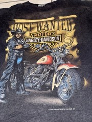 Vintage Harley Davidson 3D Emblem Shirt Mens Large Smith & Wesson Most Wanted M