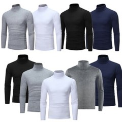 US Mens Turtleneck Basic Pullover Long Sleeve Jumper Top Casual Slim Fit T-Shirt