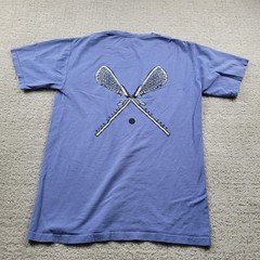 ComfortWash Shirt Mens S Purple Born To Play Lacrosse Graphic Tee Cotton