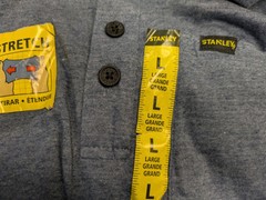 Stanley Workwear T-Shirt L | Blue Stretch Pocket Work Gear Short Sleeve NWT