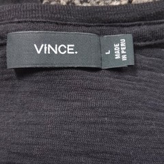 Vince Shirt Mens Large Gray Crewneck Cotton Short Sleeve Tee Solid FLAW