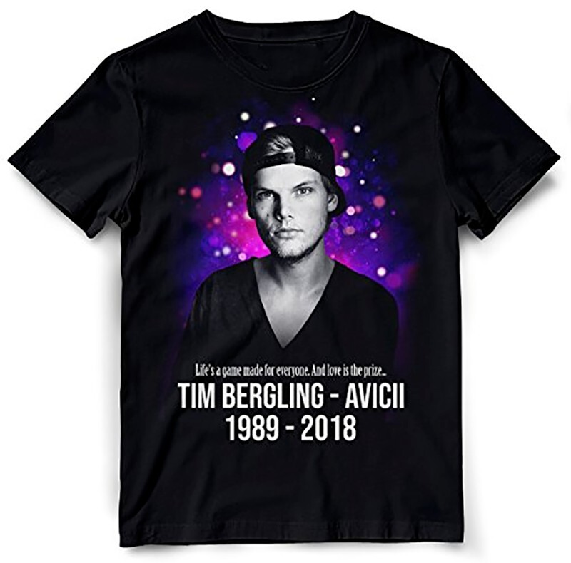 NEW Avicii 1989-2018 Classic Short Sleeve Black All Size Shirt AR807