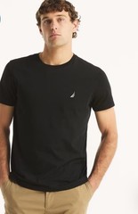 Nautica V36701 True Black T Shirt 100% Cotton LARGE
