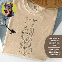 Custom Pet Outline Comfort Tee Personalized Dog Cat Animal Portrait Shirt Gift
