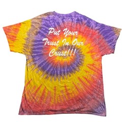Vintage Tie Dye Pizza Place T Shirt Mens XL Purple Red Yellow Spiral Colortone