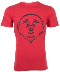 $89 TRUE RELIGION Red ORIGINAL BUDDHA FACE Short Sleeve Designer Graphic T-shirt