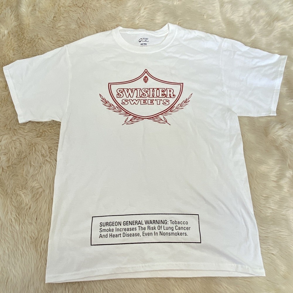 Vtg Y2K Swisher Sweets Flavored Cigars Tobacco Promo White T Shirt Men’s Size ￼M