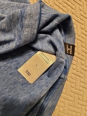 Lucky Brand Venice Burnout Mens M Long Sleeve Henley Shirt Blue NWT