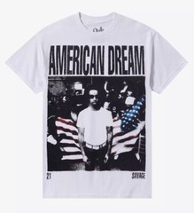 21 Savage Official American Dream Album Flag Portrait T Shirt White M *defect