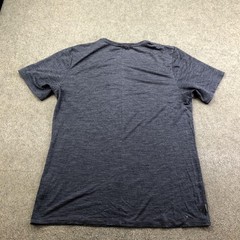 Icebreaker Shirt Mens Medium Blue Merino Wool Blend V-Neck Performance Tee Top