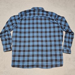 LL Bean Flannel Shirt Men’s 3XLT Blue Plaid Button Up Shirt #513682 Untucked Fit