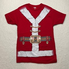 Holiday Time T-Shirt Mens S Red Santa Suit Graphic Short Sleeve Costume Tee