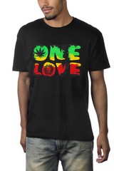 One Love Jamaican Rastafari 420 Marijuana Weed Pot Stoner Funny Graphic T-Shirt