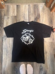 Vintage Classic Delta Pro Weight Black Sturgis Motorcycle T-shirt Adult Large