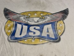 Vintage Faded Graphic T-Shirt American Flag Bald Eagle Patriotic Blue Angels XL