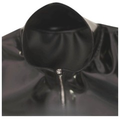 Cloth Latex Clothing Shiny Zip Shirts Top Sexy Cosplay Catsuit Waterproof 0.6MM