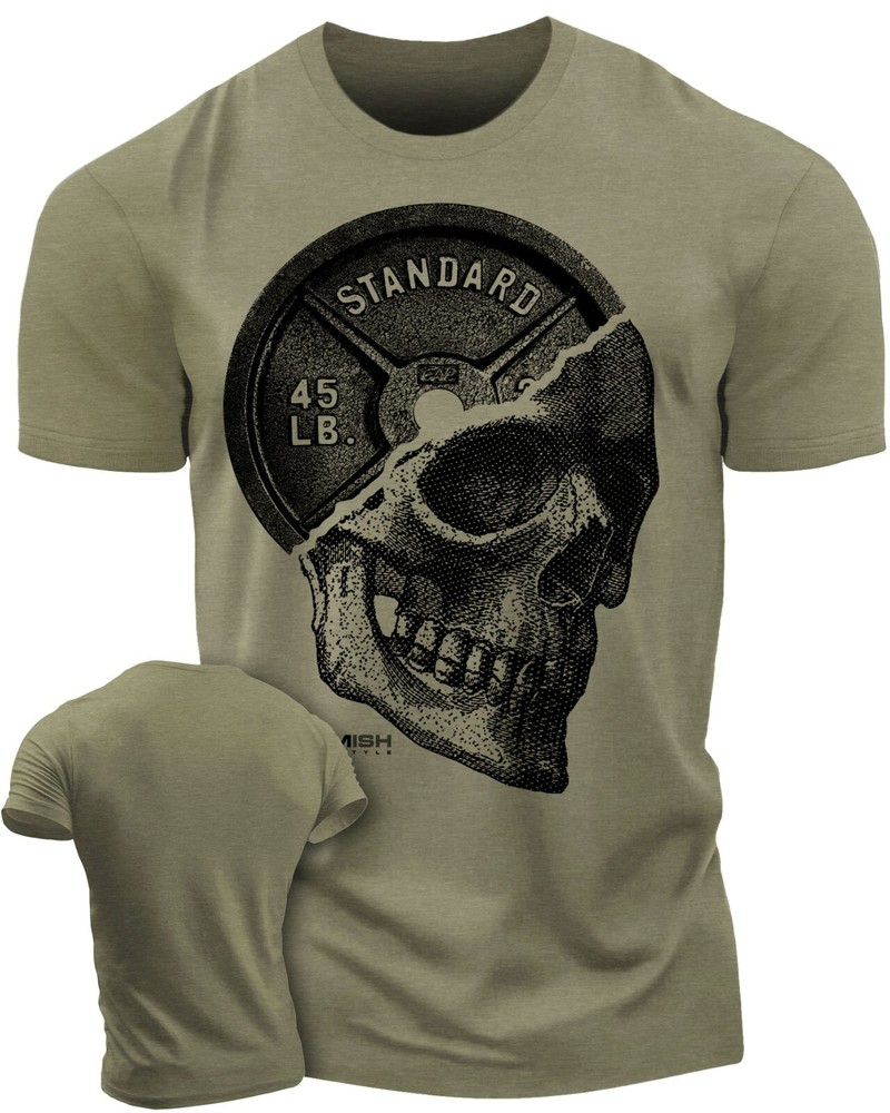 051. SkullPlate Funny Workout Gym T-Shirt for Men