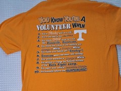 Tennessee You Know Your A Volunteer When… Vols Football Orange T-shirt Size L