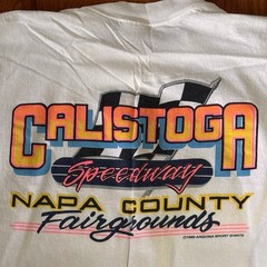 Vintage 1990s Calistoga Speedway Napa County Sprint Car T Shirt Fits Sz Large