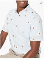 Goodthreads Men’s Slim-Fit Short-Sleeve Printed Poplin Shirt, Popsicle, Small