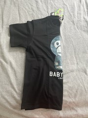 A Bathing Ape BAPE Baby Milo Black Graphic Print Logo Crew Neck T-Shirt M