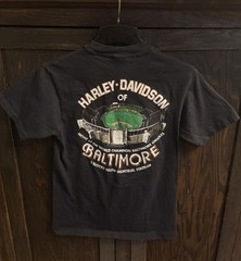 VINTAGE HARLEY DAVIDSON FADED BLACK TEARING UP THE COMPETITION T SHIRT 1980s