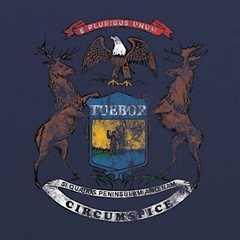 Michigan Flag State Pride Hometown Triblend Mens T-Shirt – Vintage Navy
