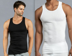 3-6 Packs Mens 100% Cotton Tank Top Wife Beater A-Shirt Undershirt Ribbed Black