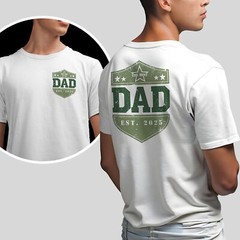Personalised The Best Dad T Shirt Est Date Army Badge Fathers Day Gift
