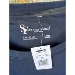 Straight Faded T-Shirt Mens 3XB Black Short Sleeve Cotton Blend Stretch 124116