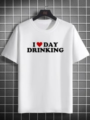 Men’s Casual Short-Sleeve T-Shirt Letter Design – Breathable , Machine Washable♮